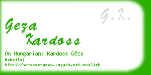 geza kardoss business card