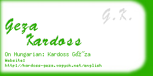 geza kardoss business card